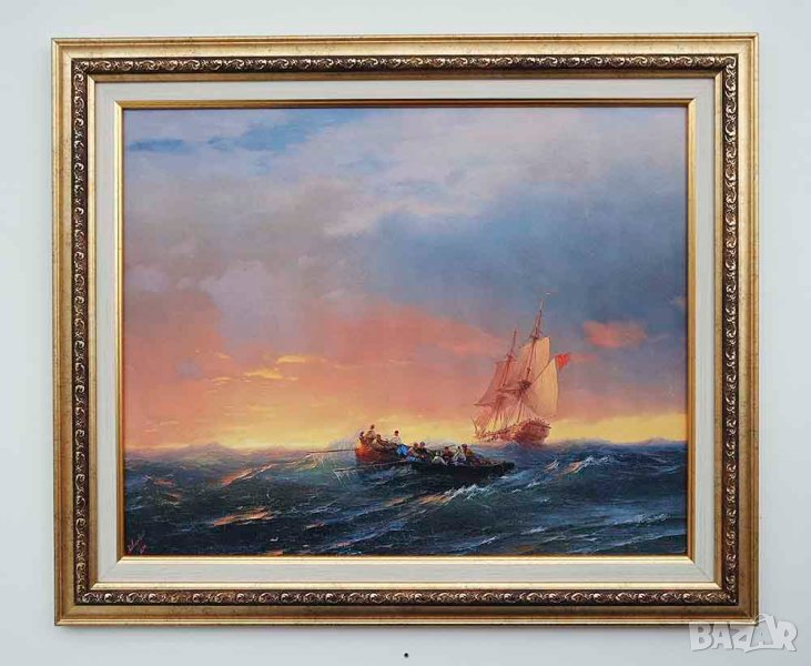 Айвазовски, Морски пейзаж, картина, снимка 1
