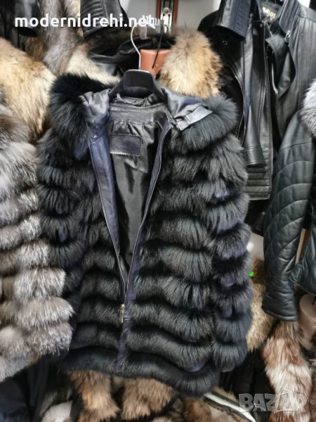 Дамско зимно палто от лисица трансформиращо се в елек и късо яке код 213, снимка 1