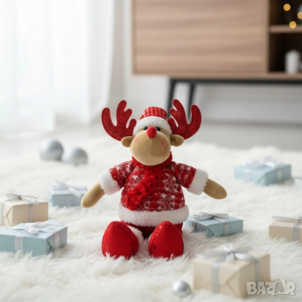 Плюшена коледна фигура Елен Рудолф – уют и празнично настроение у дома, снимка 1