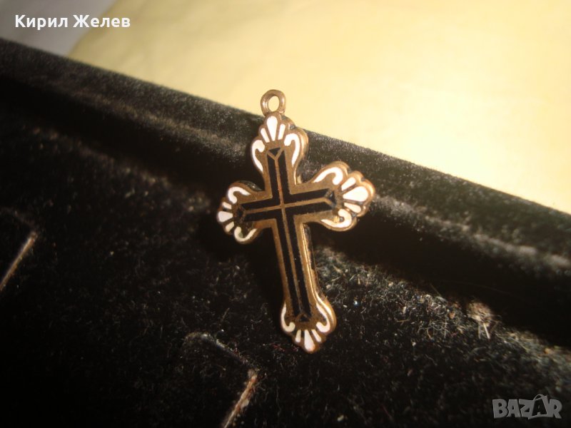 СТАРО ПОЗЛАТЕНО ЕМАЙЛИРАНО КРЪСТЧЕ МАЙСТОРСКА ИЗРАБОТКА 20560, снимка 1