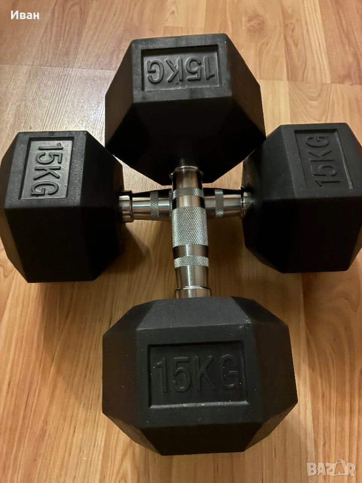 Хексагонални дъмбели 15 кг., снимка 1