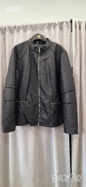Дамско кожено яке батал, снимка 1