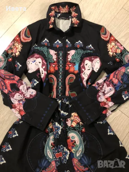 Дамска риза - рокля с колан, снимка 1