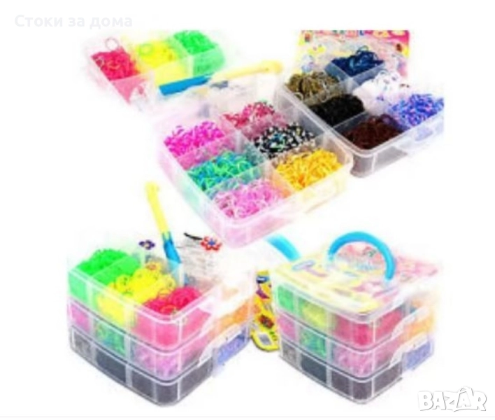 Детски комплект за плетене на гривни, снимка 1