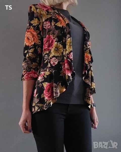 Дамско сако с флорални мотиви, снимка 1