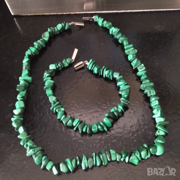 Гривна и колие естествен малахит Русия   НАМАЛЕНИЕ , снимка 1
