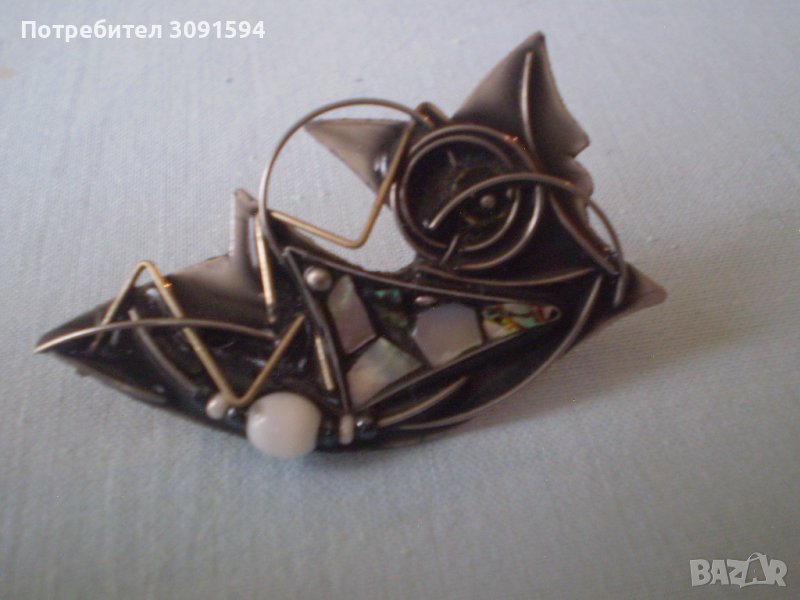арт сребърна брошка, снимка 1