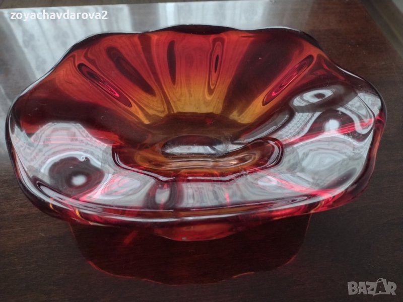 СТАРА МУРАНО КРИСТАЛНО СТЪКЛО ФРУКТИЕРА, КУПА, снимка 1