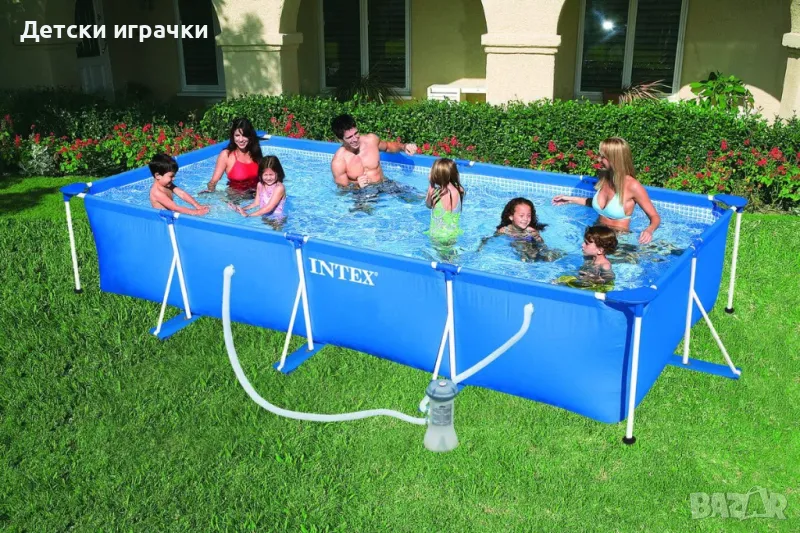 Сглобяем Басейн Intex Rectangular Frame, 450 x 220 см, Правоъгълен, стоманена конструкция, снимка 1