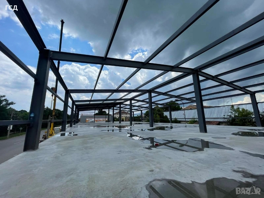 Изработка,доставка и монтаж на метални конструкции,халета,ферми,навеси,Ригел и др. , снимка 1