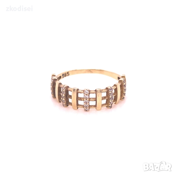 Златен дамски пръстен 1,89гр. размер:54 14кр. проба:585 модел:33759-6, снимка 1