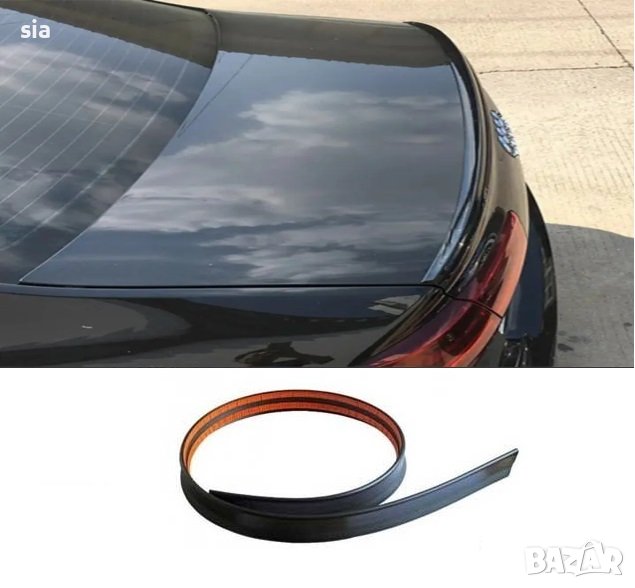 Спойлер за заден капак- багажник, Универсален модел, Lip, ​135см., Гумен,Черен, снимка 1