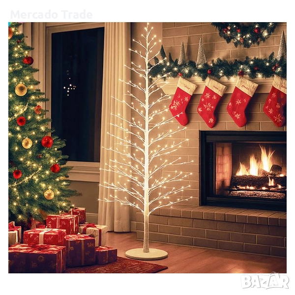 Декоративна коледна елха Mercado Trade, LED лампички, 180см., снимка 1