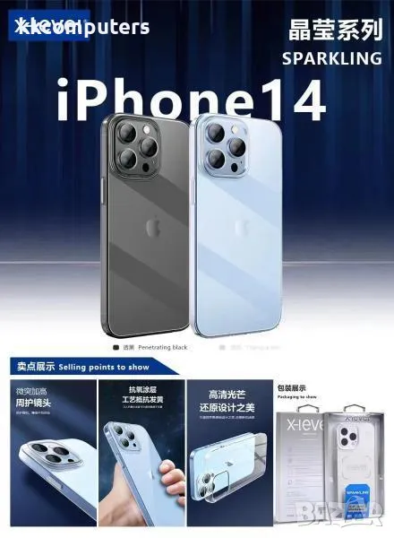 Калъф PC X-Level MagSafe Sparkling /Прозрачен/ за iPhone 16 6.1 Баркод : 3130772, снимка 1