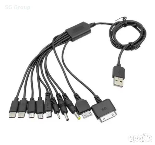 Универсален 10 в 1 USB кабел за зареждане на всякакви устройства, снимка 1