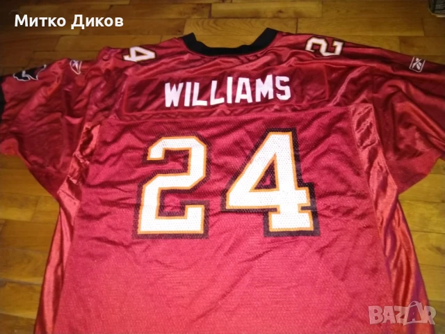Маркова тениска амер.футбол Cadillac Williams # 24 NFL Tampa Bay Buccaneers Reebok размер L, снимка 12 - Други спортове - 51061270