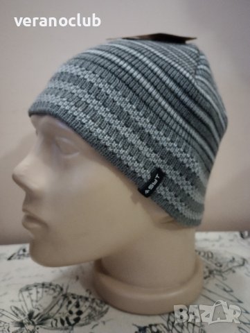 Мъжка плетена шапка с полар Сива, снимка 2 - Шапки - 43750868