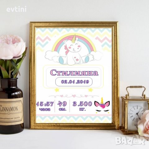 Детска /бебешка/ визитка с данни на детенцето и дизайн по Ваш избор, снимка 8 - Други - 28623694