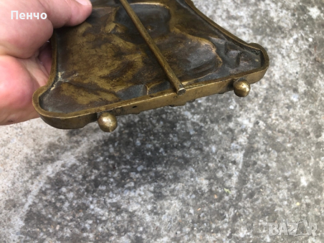 стара бронзова пластика /настолен плакет, барелеф/, снимка 8 - Антикварни и старинни предмети - 51548738