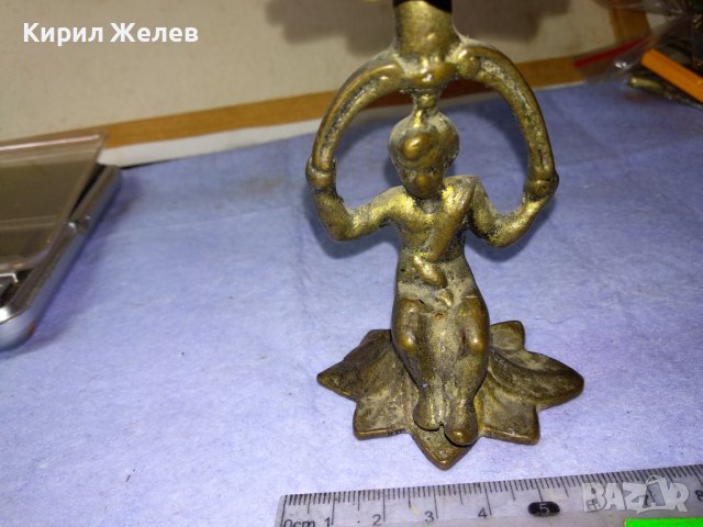 Старинен АР НУВО КОЛЕКЦИОНЕРСКИ ФИГУРАЛЕН БРОНЗОВ СВЕЩНИК Чист БРОНЗ с АВТЕНТИЧНА ПАТИНА 41409, снимка 14 - Колекции - 43888576