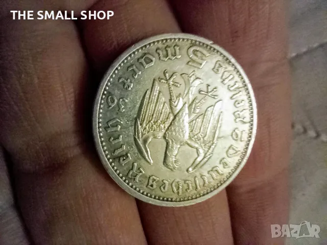 5 марки 1936 Германия сребро, снимка 2 - Нумизматика и бонистика - 48420520