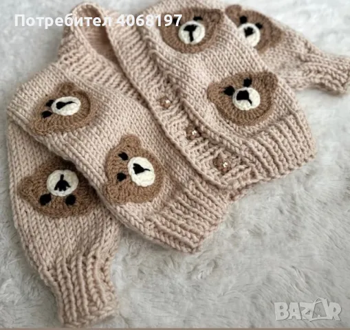 Ръчно плетена фланела, снимка 11 - Бебешки блузки - 46850868