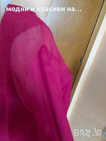 Дамска риза Massimo Dutti, цвят фуксия, размер L, снимка 6 - Ризи - 53525791