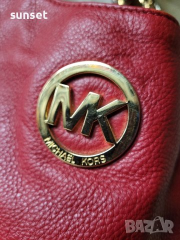 MICHAEL Michael Kors

 естествена кожа червена чанта,ТРИ прегради , снимка 15 - Чанти - 43118730