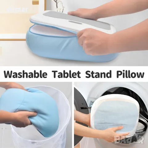 CGBE регулируема възглавница за таблет или електронен четец за легло, с възглавница, син и сив, снимка 8 - Други стоки за дома - 48199000