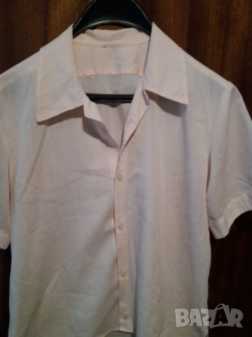 Дамска риза с къс ръкав светлорозова, снимка 1 - Ризи - 28969524