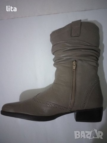 Кожени ботуши GIDO (сиви) Размер 38, снимка 7 - Дамски ботуши - 38718702