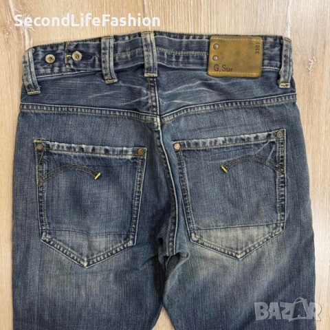 Мъжки дънки G-Star Raw 3301, сини, прави, размер W31 L32, снимка 5 - Дънки - 53047220