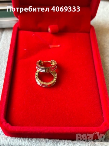 Златни обеци Булгари 3.58гр 14к, снимка 6 - Обеци - 53467889