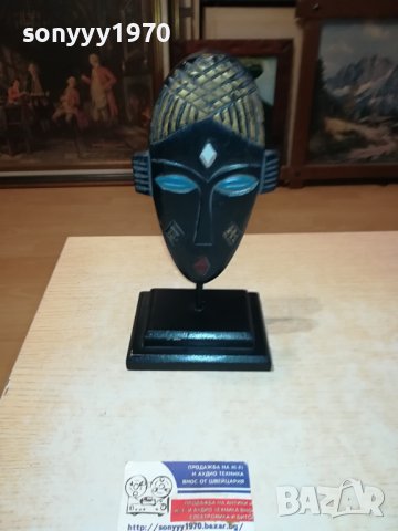 ДЪРВЕНА МАСКА НА СТОЙКА ОТ ФРАНЦИЯ 0312231002, снимка 5 - Антикварни и старинни предмети - 43249915