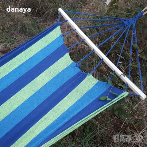 2230 Градински хамак от плат хамак люлка за къмпинг градина 195x77cm, снимка 11 - Градински мебели, декорация  - 33075420