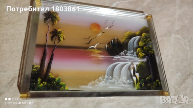 2 бр.стъклени  много красиви рисувани картини трислойни , снимка 2 - Картини - 38025714