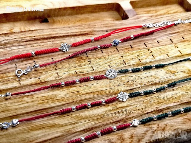 Дамска коледна сребърна гривна със снежинка, снимка 7 - Гривни - 34828409