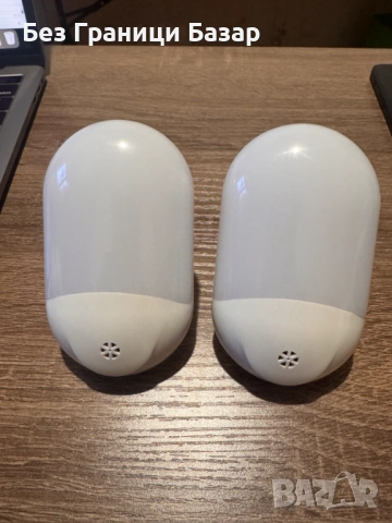 Нови 2 броя LED нощна лампа комплект за спалня коридор LD068-WH UK контакт