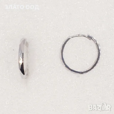 Златни обеци халки от бяло -14К, снимка 7 - Обеци - 39965773