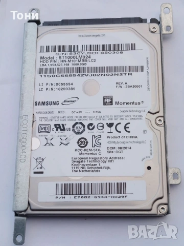 Хард диск Samsung Momentus 1000 GB, 16 MB, SATA3, 2,5", 100% здраве