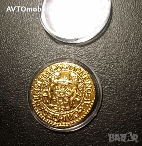 Позлатена полска монета 1584 г Стефан Батори, снимка 4 - Нумизматика и бонистика - 52665126