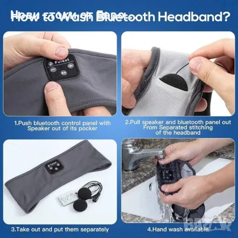 Слушалки за сън, Bluetooth лента за глава, слушалки за сън, снимка 6 - Спортна екипировка - 49531404