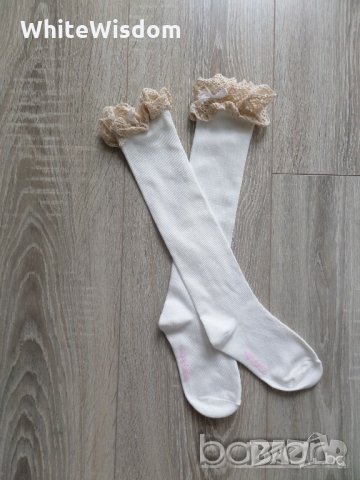 Бели детски дълги чорапки, снимка 5 - Чорапи - 37714958