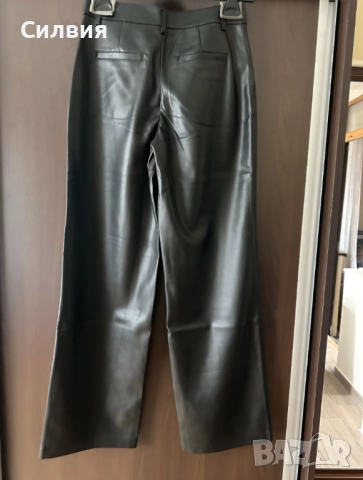 Чисто нов дамски лъскав кожен панталон "MNG" / "Манго" с етикет, номер 36, размер "S", снимка 2 - Панталони - 52672472