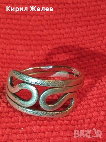 СТАР СРЕБЪРЕН ПРЪСТЕН СРЕБРО 925 АЖУРНА МАЙСТОРСКА РЪЧНА ИЗРАБОТКА АРТ ДЕКО БИЖУ 26892