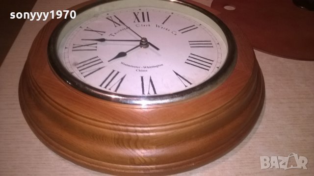 немски дървен часовник-31х5см-внос германия, снимка 4 - Колекции - 26365484