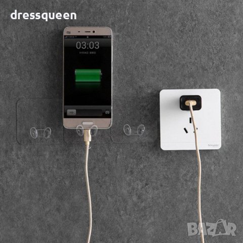 1960 Самозалепваща поставка за щепсел, прозрачна, снимка 3 - Други стоки за дома - 44126157