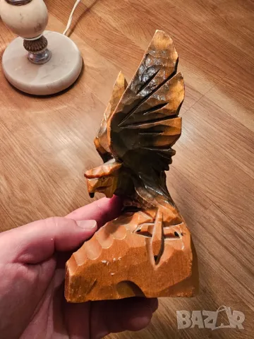 Старинна  фигура на орел, дърворезба - красота за твоя дом, офис или фирма  лов и риболов, снимка 4 - Антикварни и старинни предмети - 47323781