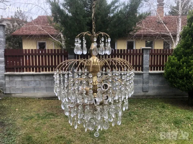 старинен кристален полилей , снимка 2 - Антикварни и старинни предмети - 48331665