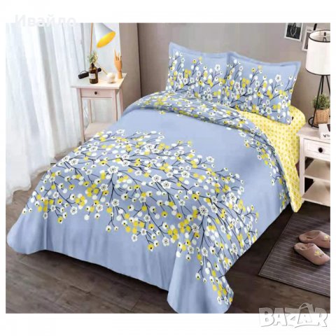Двулицев спален комплект с ластик, 4 части - Модел WS13537, снимка 1